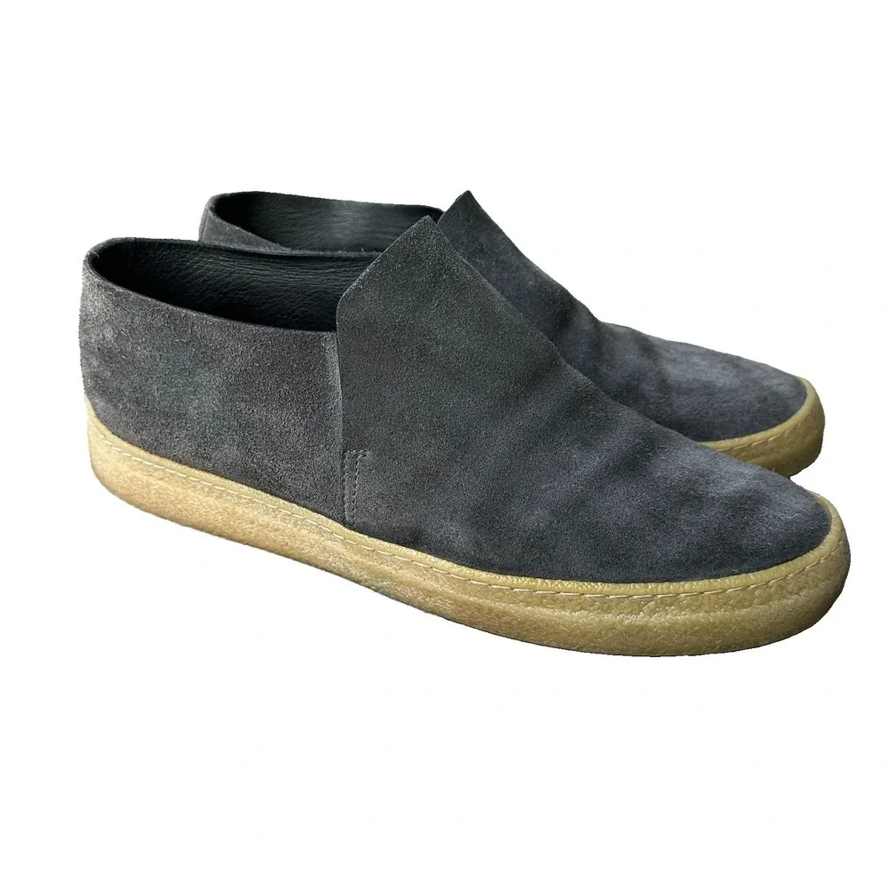 James Perse Loafers Men's Size 11 US Gray Suede Leather Slip On Platform Sole